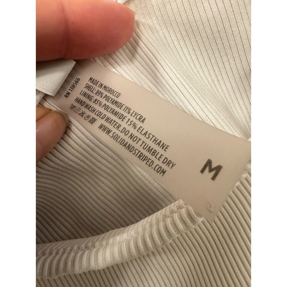 Solid & Striped Micro Ribber Cropped White Tank T… - image 6